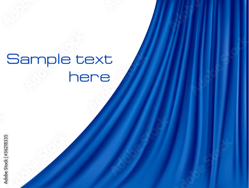 Blue curtain background. Vector.