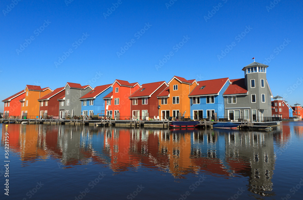 Dutch houses at the water