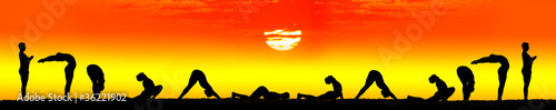 Yoga surya namaskar sun salutation