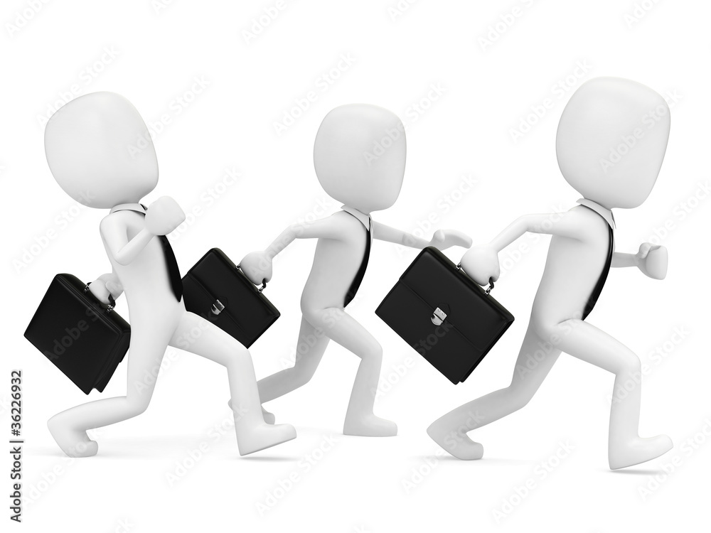 3D render of men running 3D render of men running