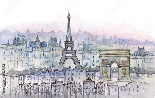 Fototapeta samoprzylepna Paryż i jego symbole