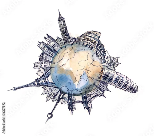 Naklejka na ścianę planeta miejska Glabal (seria C)