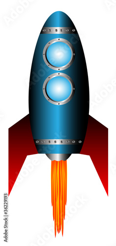 Starting blue rocket