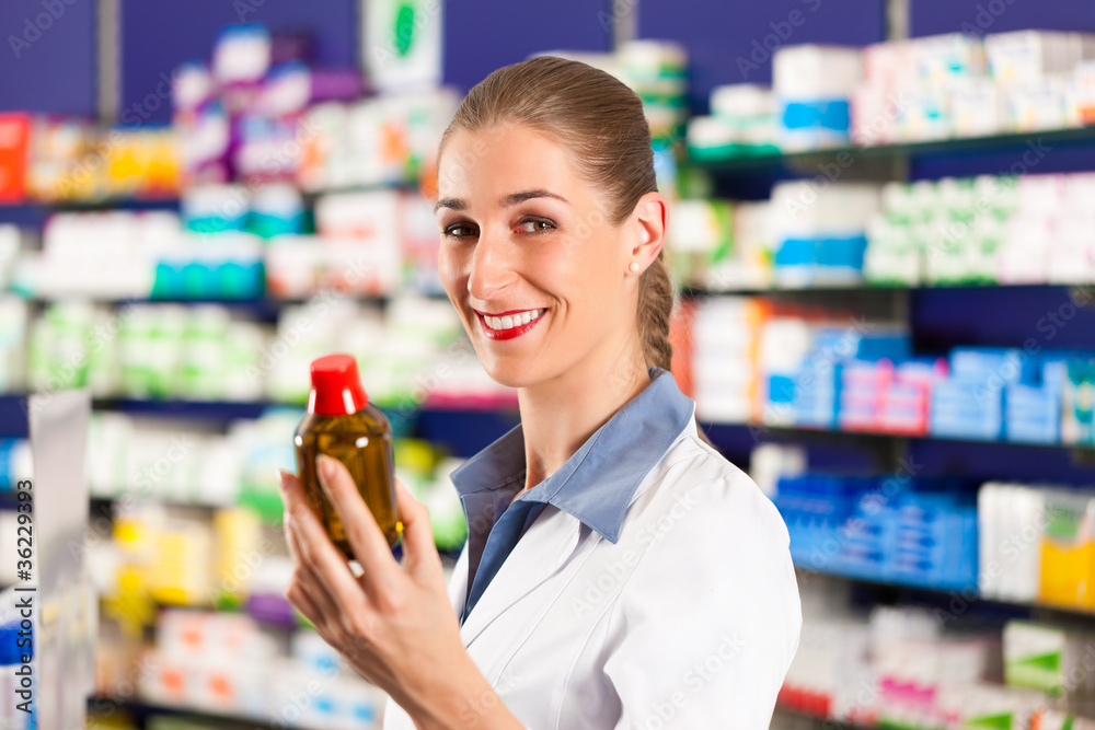 Female pharmacist in her pharmacy