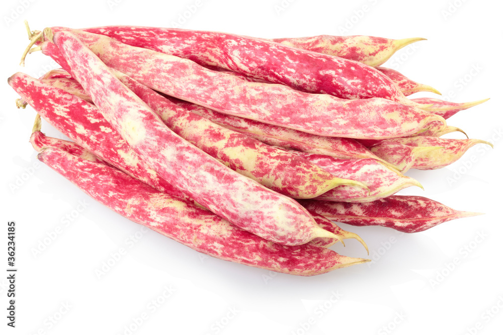 Bean pod heap isolated on white, clipping path included Bean pod heap isolated on white, clipping path included