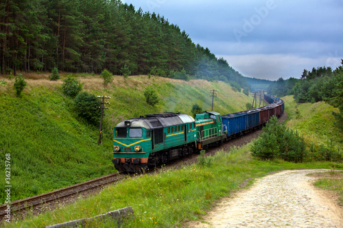 Freight diesel train