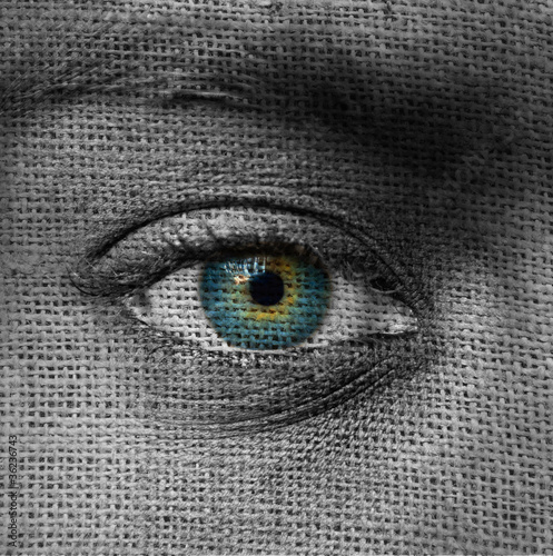 Blue eye on canvas pattern