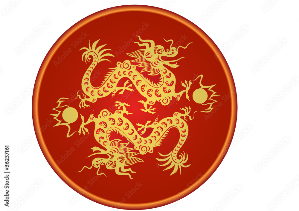 Chinese zodiac dragon. Symbol of the 2012 year Stock Vector