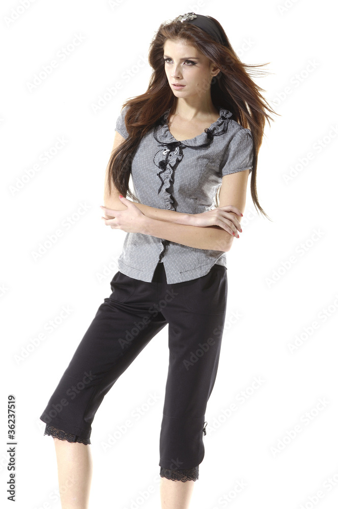 Dynamic image of a beautiful woman shot in studio Dynamic image of a beautiful woman shot in studio