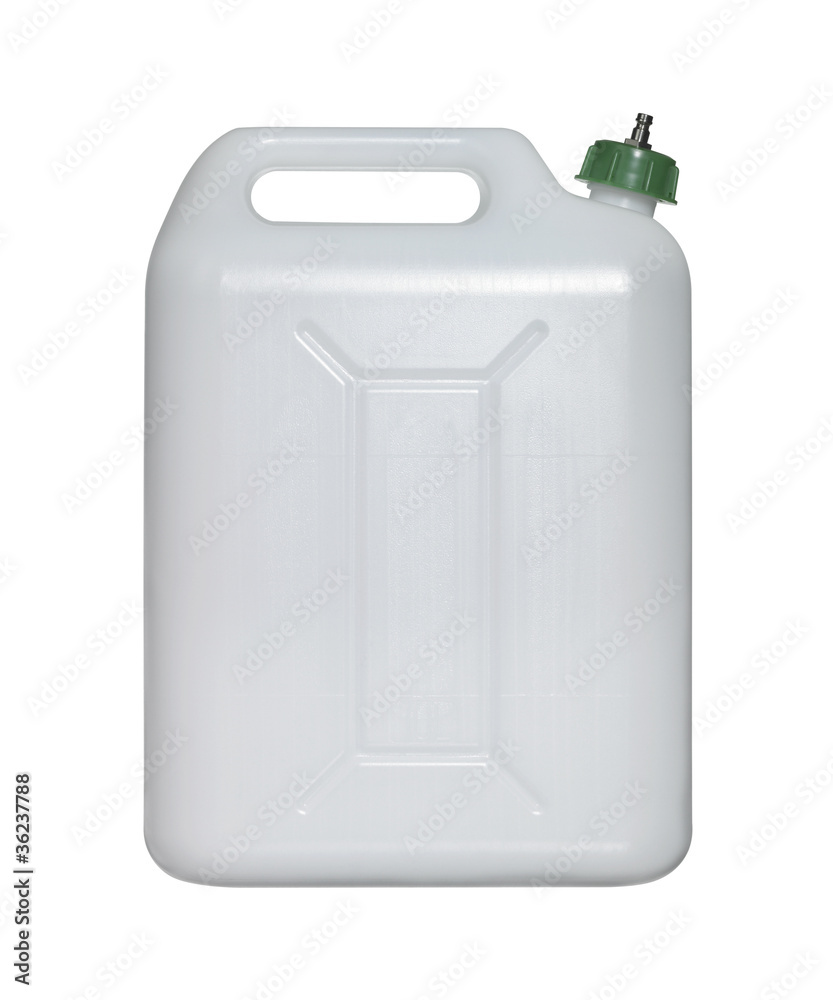 white canister with green closure white canister with green closure