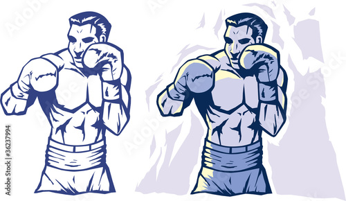 Drawing of a stylized boxer