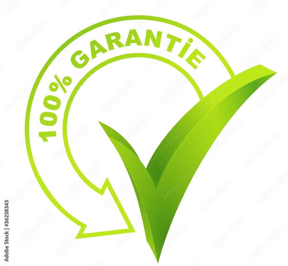 Wunschmotiv: 100 pour 100 garantie sur symbole vert 3d #36238343