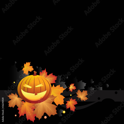 pumpkin and maple leaves