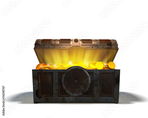 Treasure chest with gold