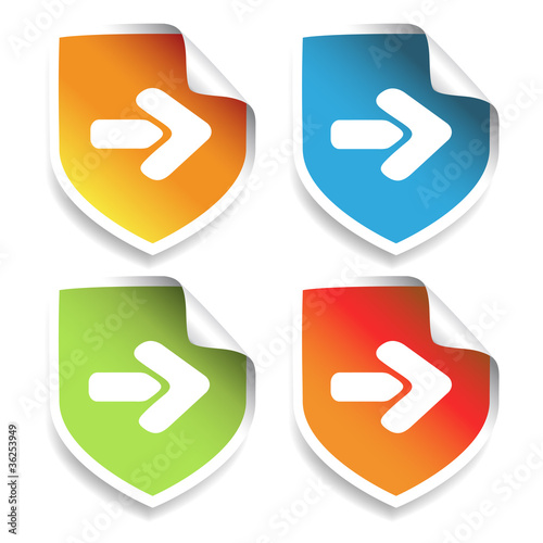 Vector stickers with arrows