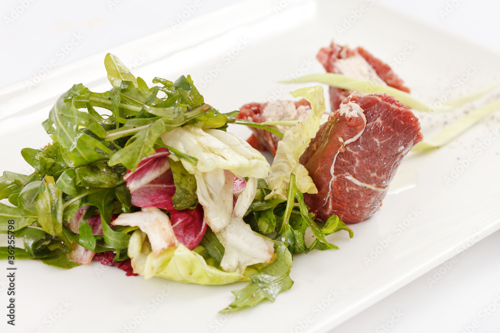 meat rolls with salad meat rolls with salad