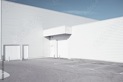 White industrial architecture