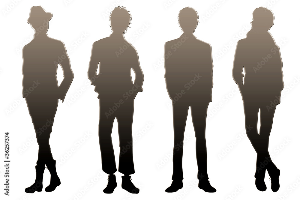 メンズポーズシルエット Stock Illustration Adobe Stock
