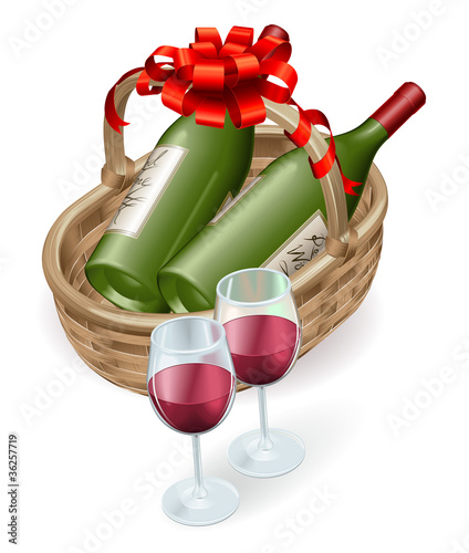 Wicker wine basket
