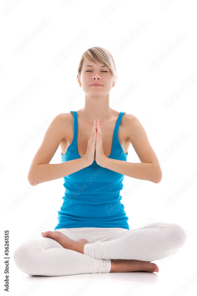 Portrait of a young healthy woman doing yoga exercises Portrait of a young healthy woman doing yoga exercises