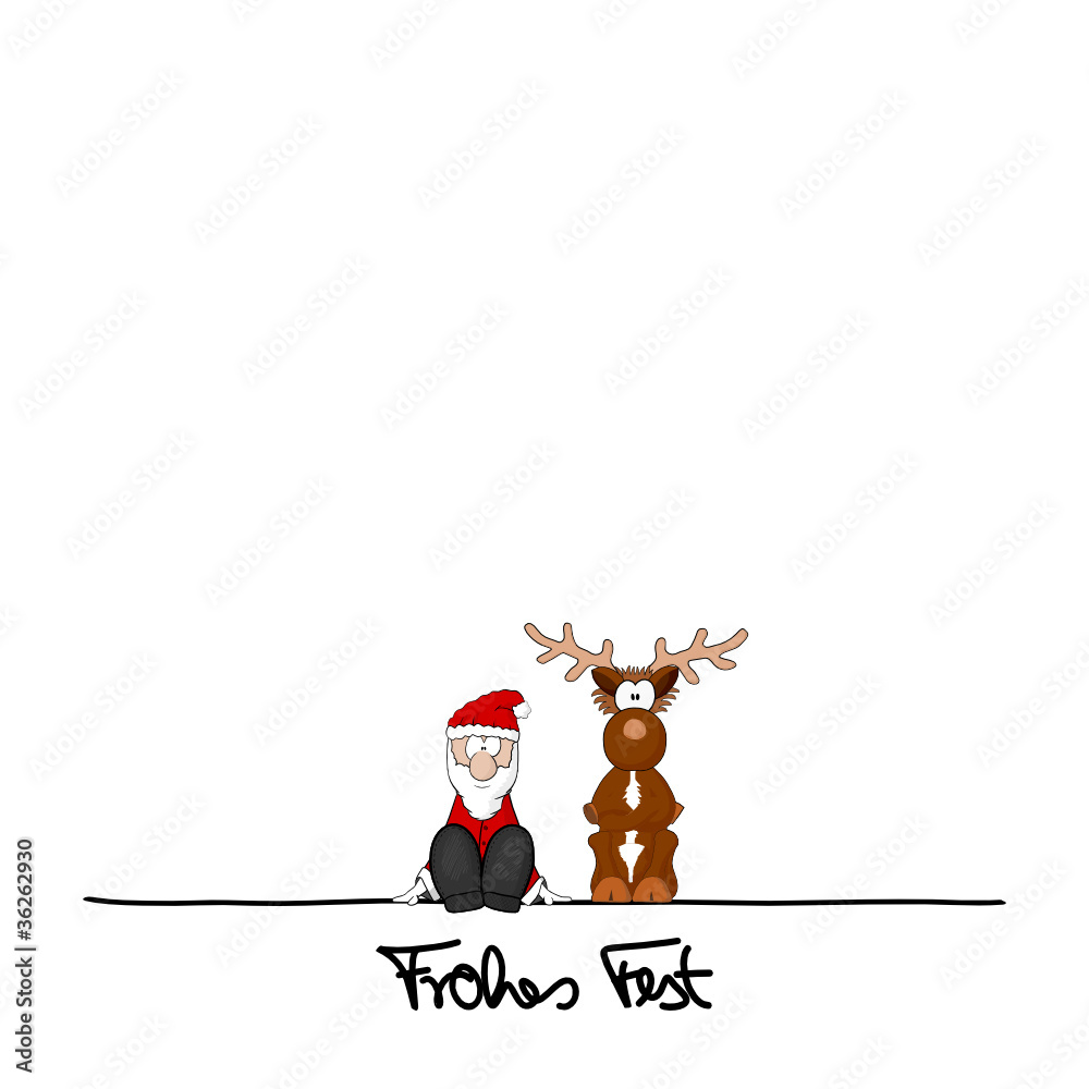 weihnachtsmann & rentier II Stock Vector | Adobe Stock