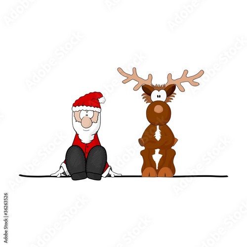 weihnachtsmann & rentier I eps
