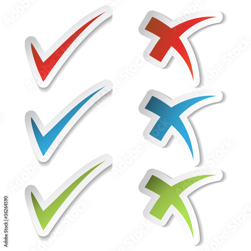 Vector check mark stickers