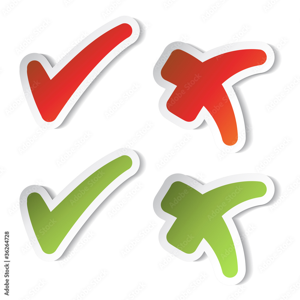 Vector check mark stickers Vector check mark stickers