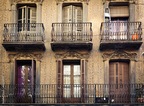 A few old-fashioned balconies