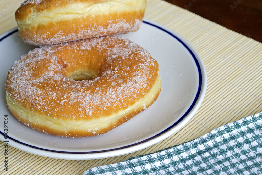 two donuts with sugar two donuts with sugar