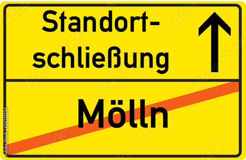 Schild Standortschließung Mölln