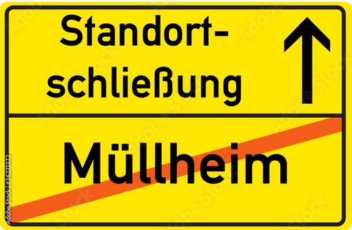 Schild Standortschließung Müllheim