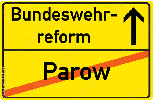 Schild Bundeswehrreform Parow
