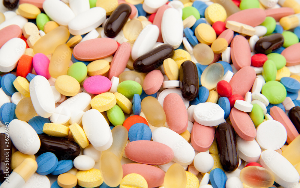 background made of colorful pills background made of colorful pills