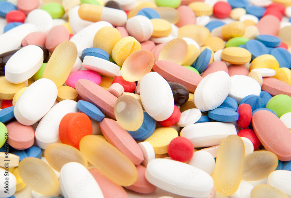 background made of colorful pills background made of colorful pills
