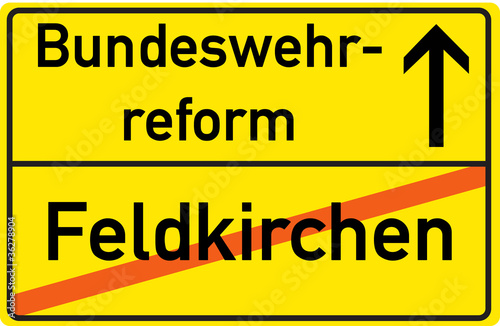 Schild Bundeswehrreform Feldkirchen