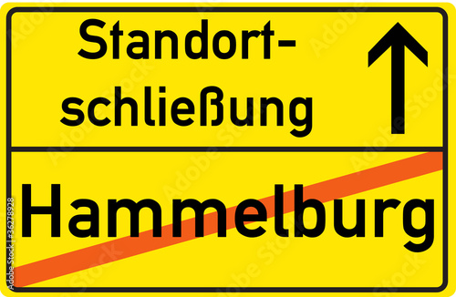 Schild Standortschließung Hammelburg