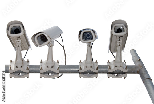 Security Cameras.Clipping path included.