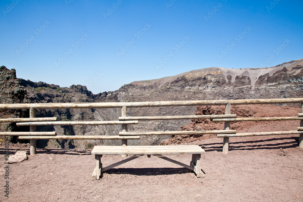 Bench in front Vesuvius crater Bench in front Vesuvius crater