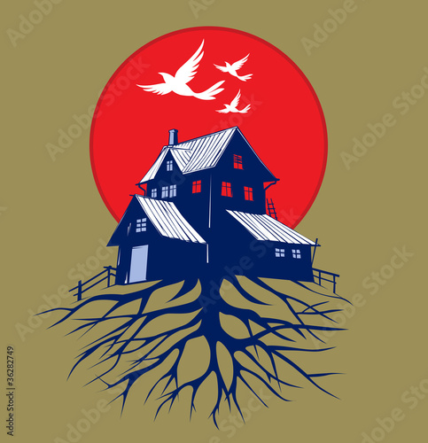 scare dark house roots