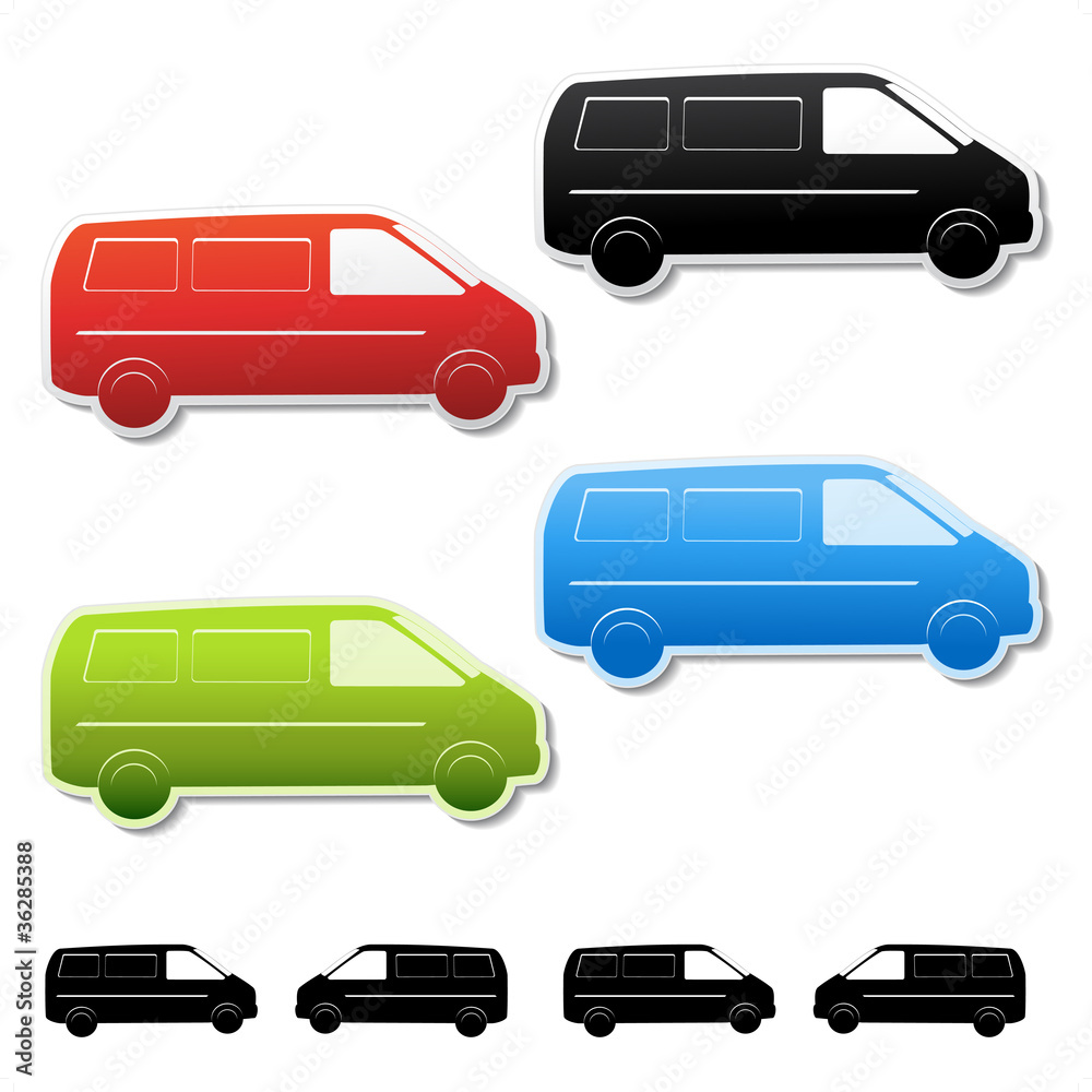 Vector car stickers - icon of delivery