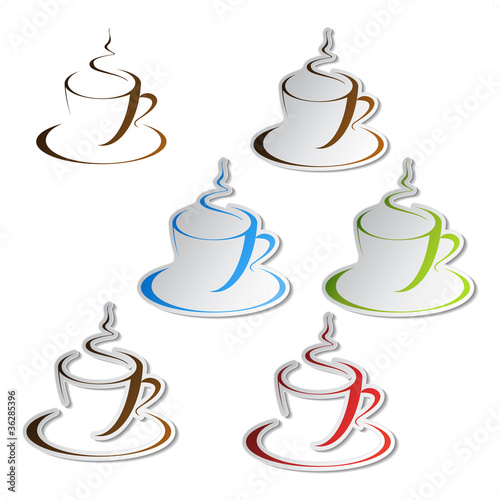 Vector coffee stickers