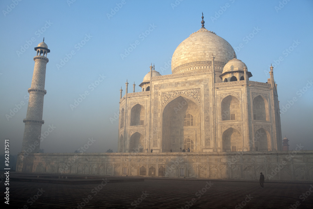 Morning fog at the Taj Mahal, Agra, India