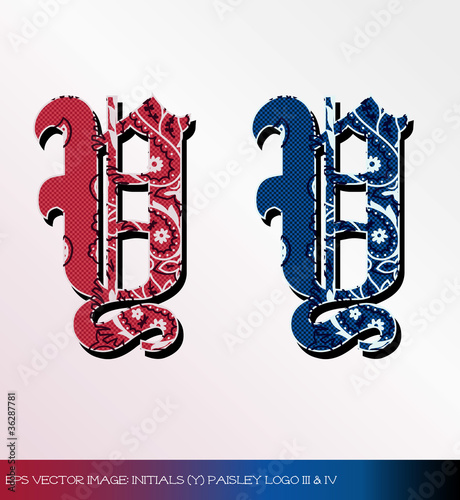 eps Vector image: initials (y) paisley logo