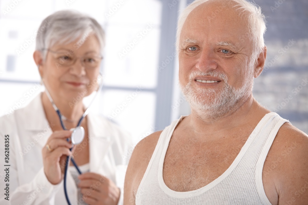 Senior man on health control Senior man on health control
