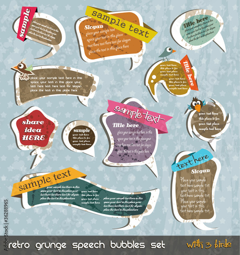 Retro grunge speech bubbles
