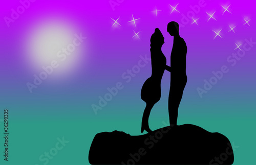 Couple at moonlight