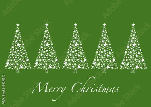 5 Christmas tree green stars