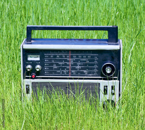Old radio closeup photo