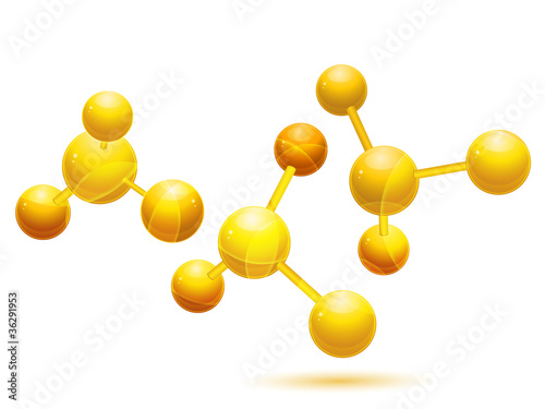 molecular 3d background on a white background